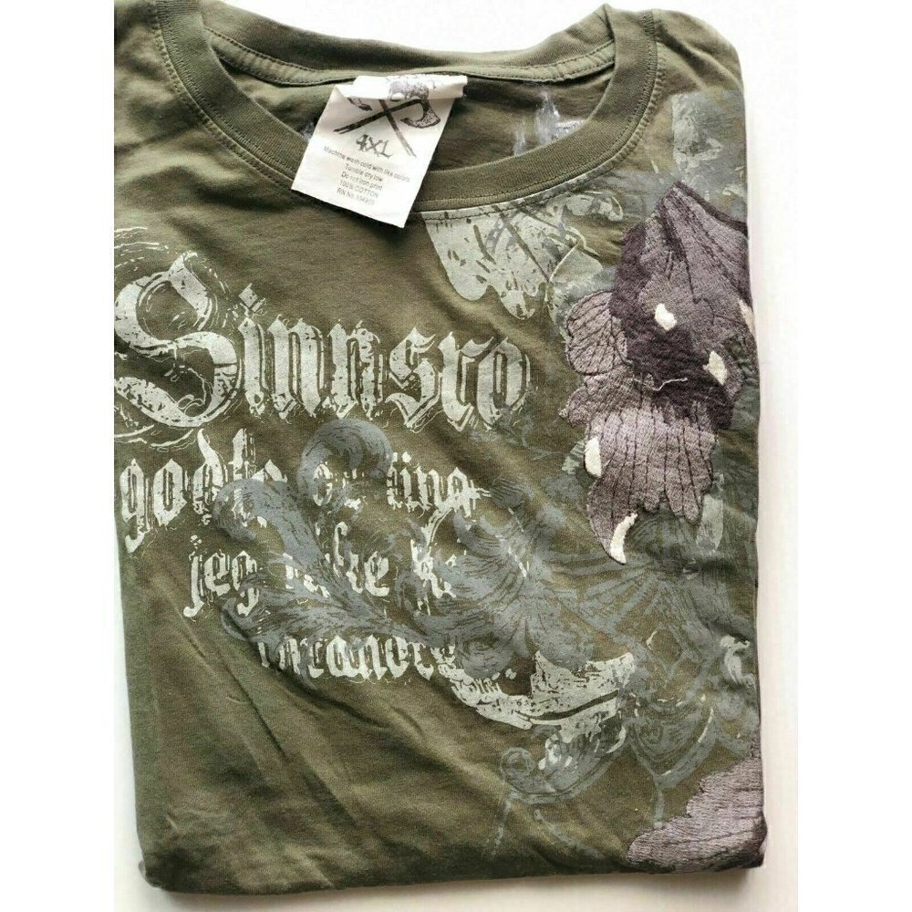 Haxx Mens 4X Plus Embroidered Cotton Printed Olive Green T Shirts